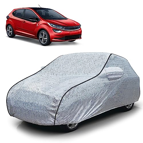 Autofy SilverTech-Black Piping 100% Waterproof Car Cover for Tata Altroz [Year 2020 Onwards] - Dust & UV Proof Car Cover with Soft Cotton Flock Layer Inside for Paint Protection