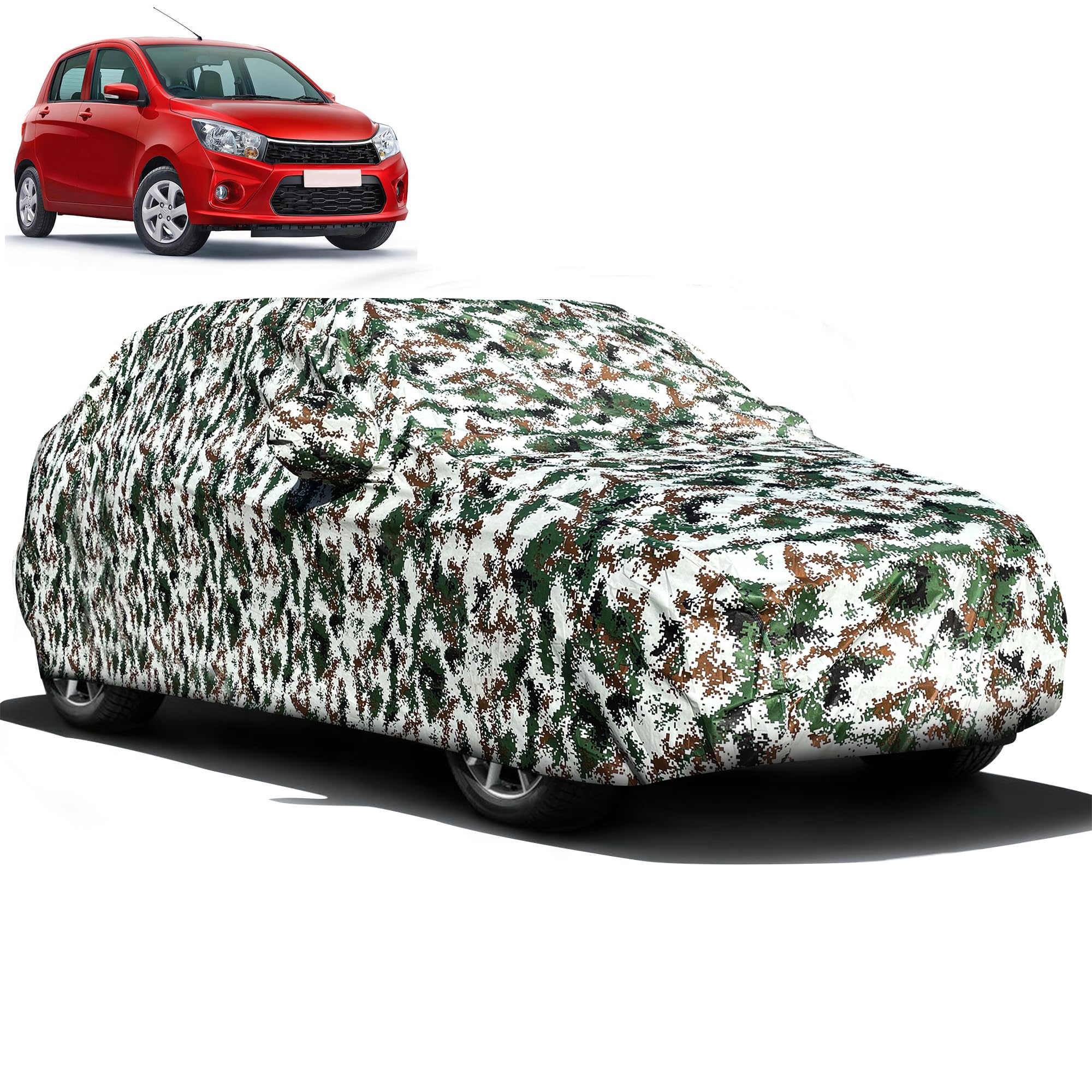 Autofy KARGIL 100% Waterproof Car Cover for Maruti Celerio [Year 2021 Onwards] - Dust & UV Proof Car Cover with Soft Cotton Flock Layer Inside for Paint Protection