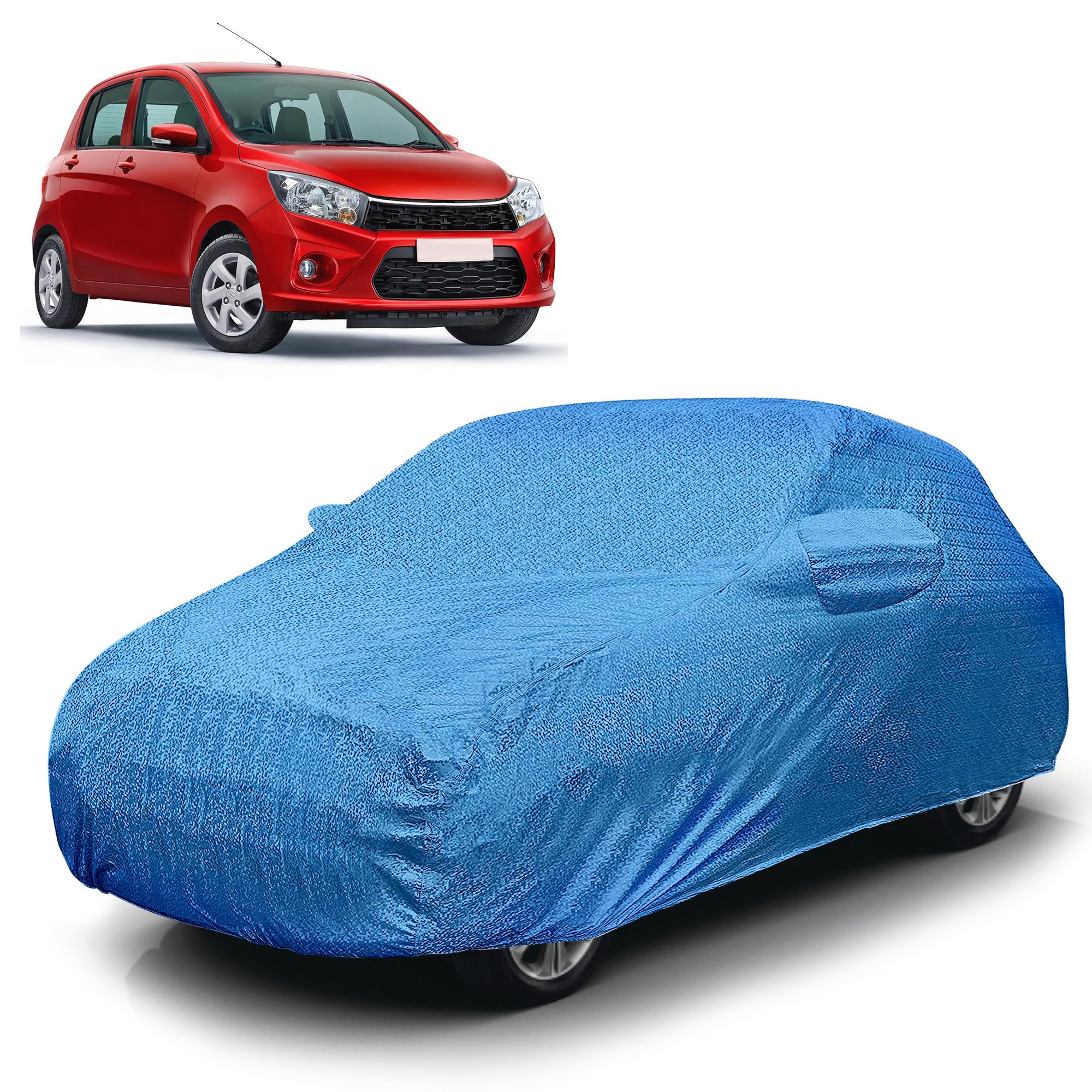 Autofy BlueTech 100% Waterproof Car Cover for Maruti Celerio [Year 2021 Onwards] - Dust & UV Proof Car Cover with Soft Cotton Flock Layer Inside for Paint Protection